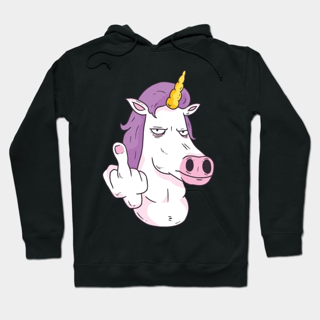 Unicorn middle finger gift idea Hoodie by Shadowbyte91